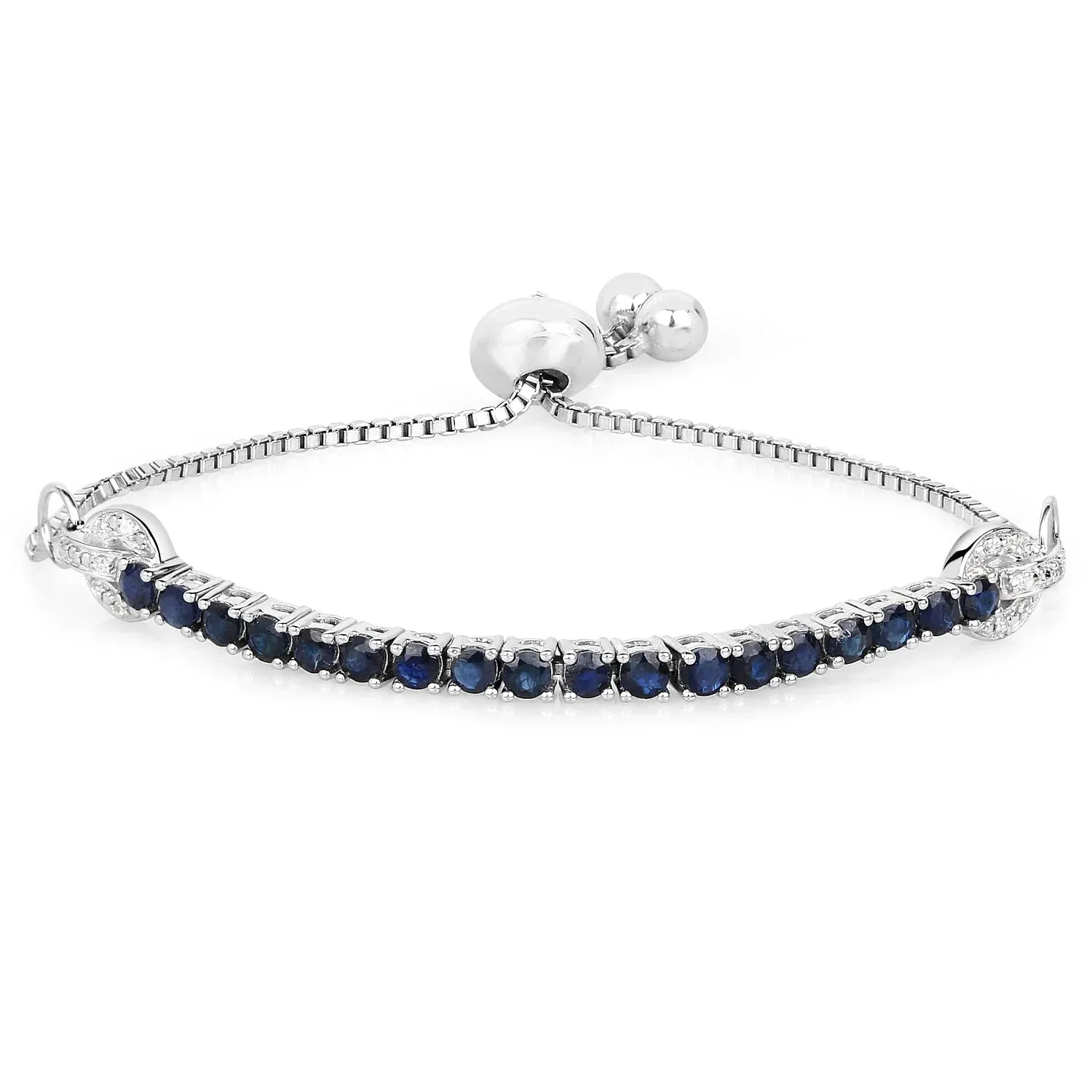 Genuine Blue Sapphire and White Zircon Bolo Bracelet sold by Zulily