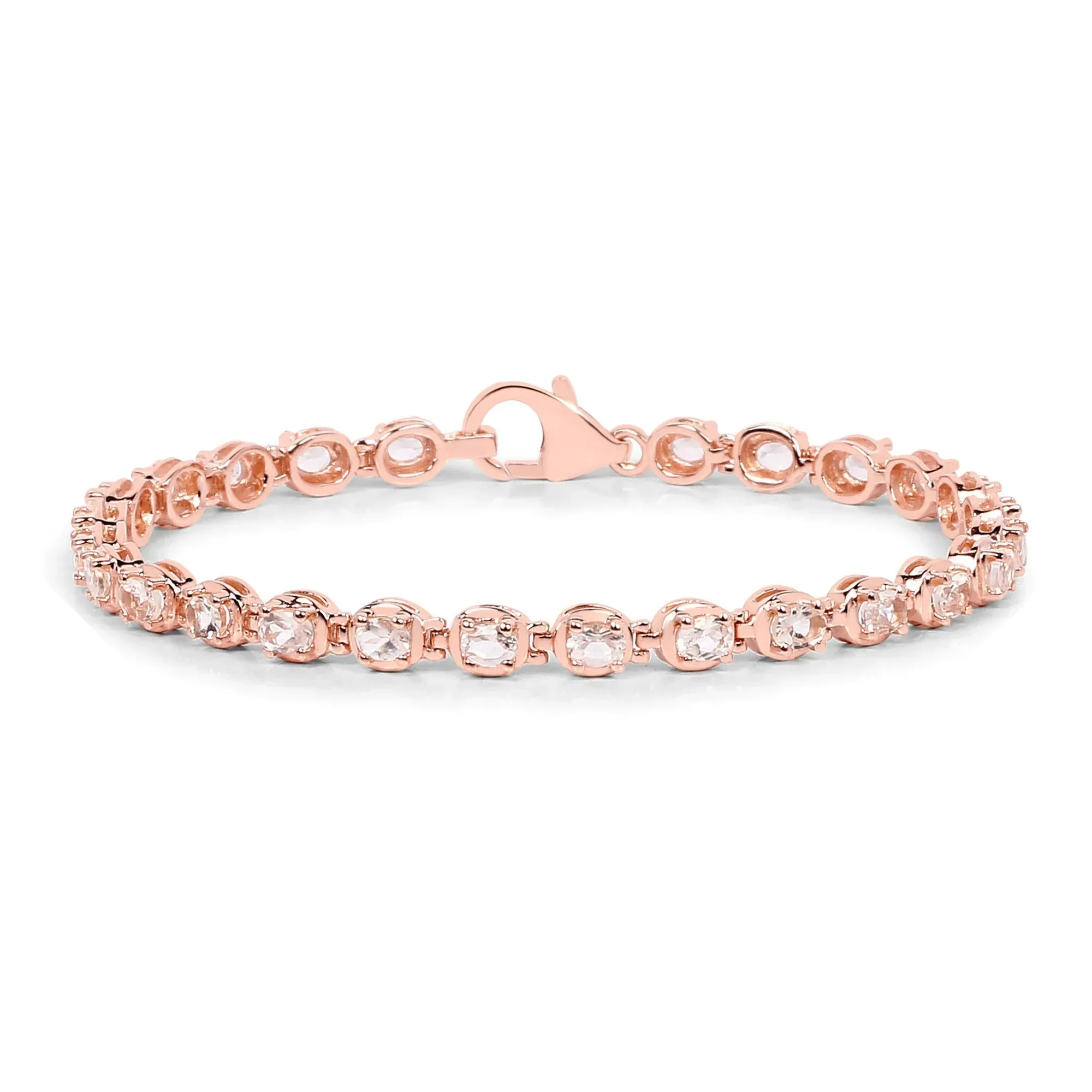 3.75 Ct Round Pink Morganite Bezel Rose Gold Over Silver Inline Tennis Bracelet sold by Zulily
