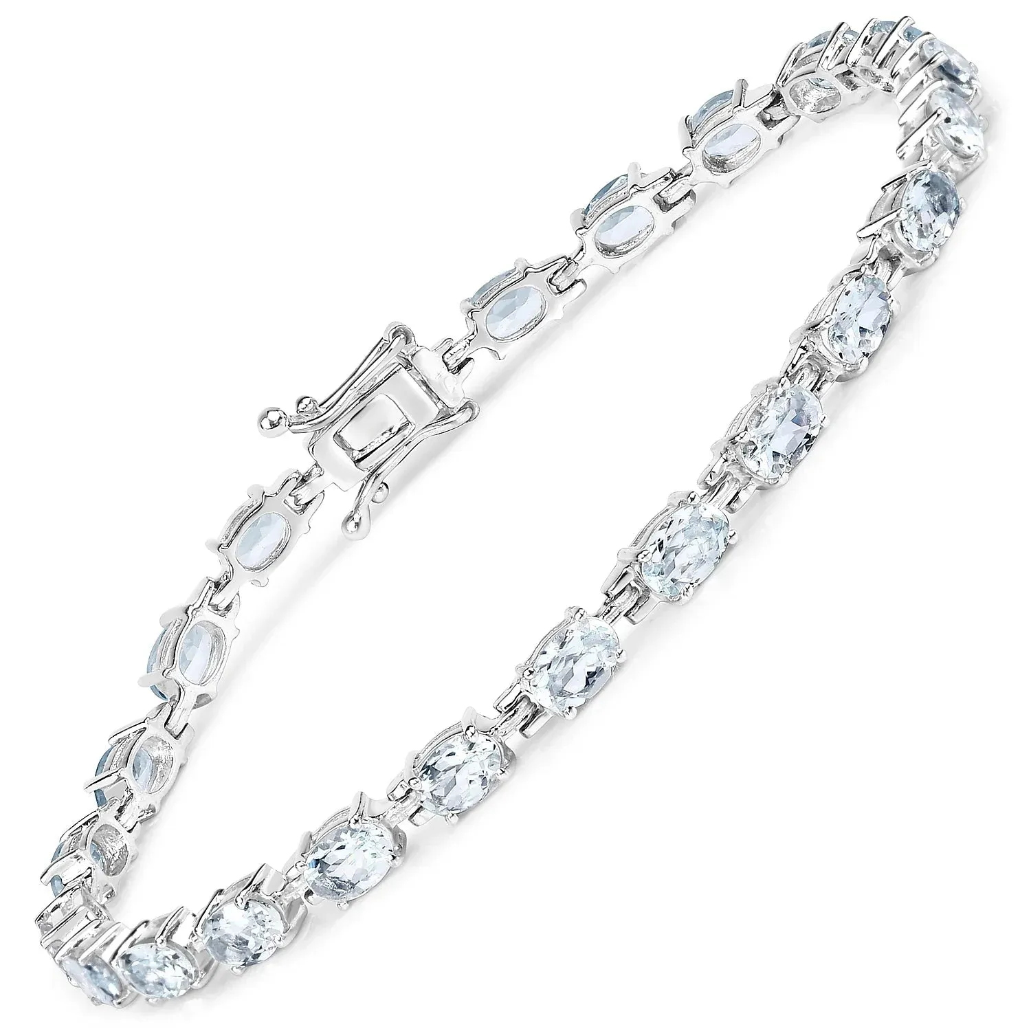 Genuine Aquamarine Tennis Bracelet Silver sold by Zulily product image thumbnail 4