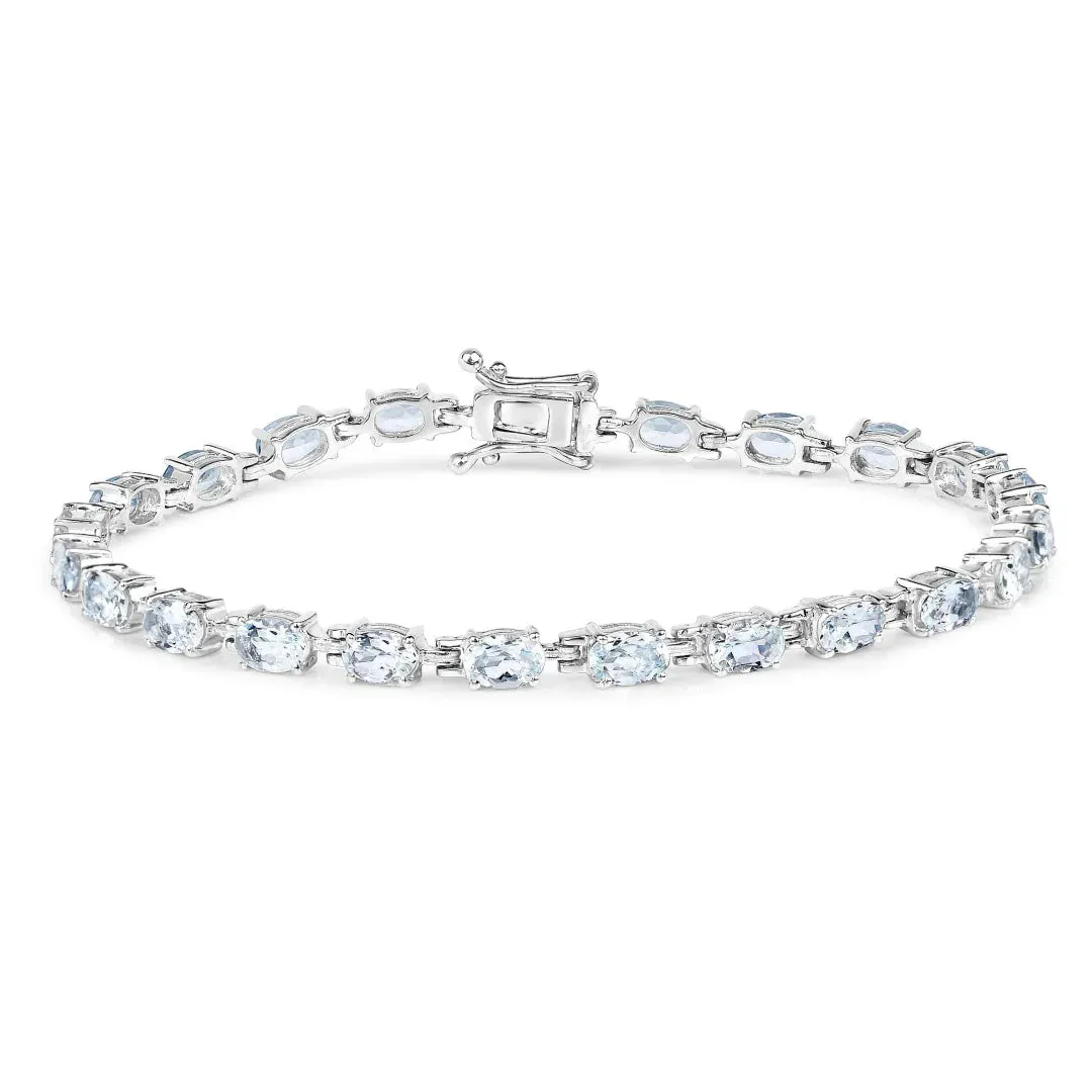 Genuine Aquamarine Tennis Bracelet Silver sold by Zulily