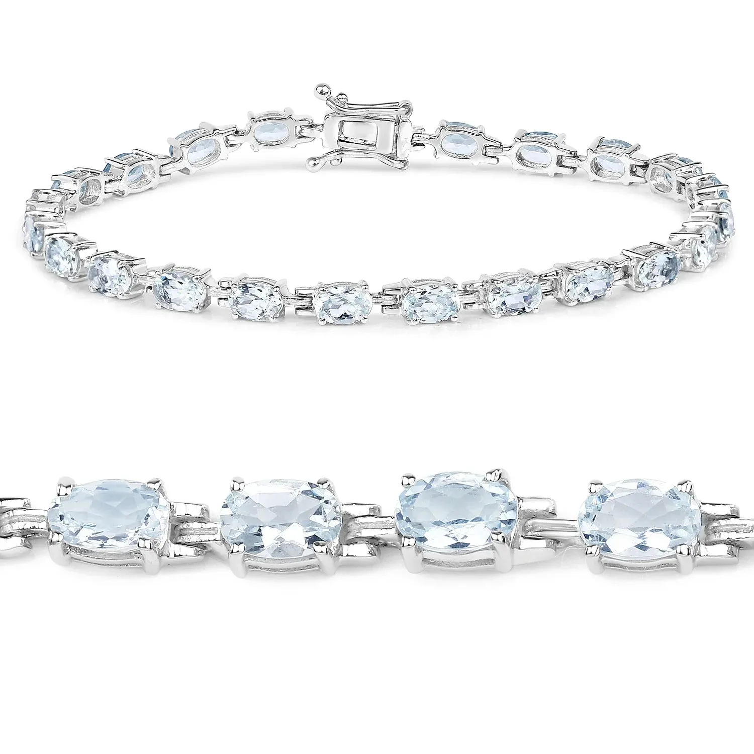 Genuine Aquamarine Tennis Bracelet Silver sold by Zulily product image thumbnail 2