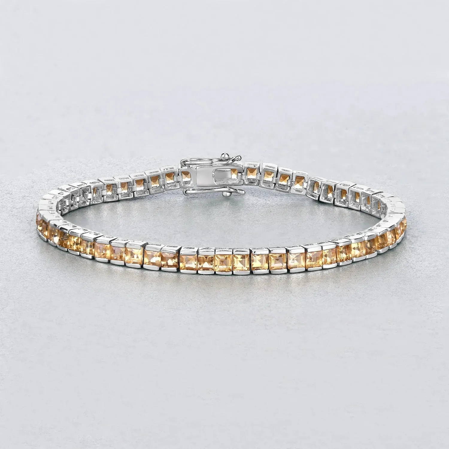 8.25 Ct Princess Yellow Citrine Channel Sterling Silver Inline Tennis Bracelet sold by Zulily product image thumbnail 4
