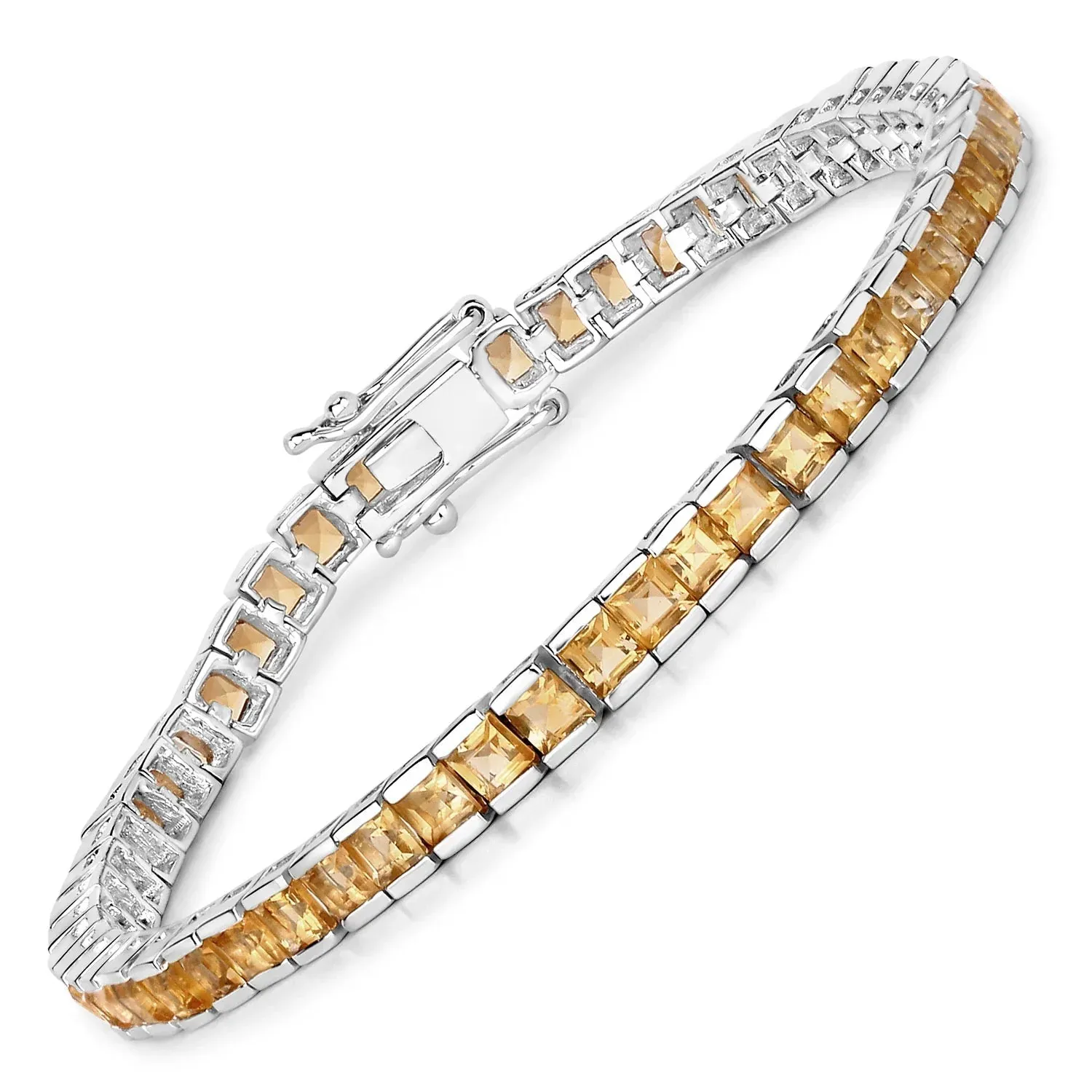 8.25 Ct Princess Yellow Citrine Channel Sterling Silver Inline Tennis Bracelet sold by Zulily product image thumbnail 2