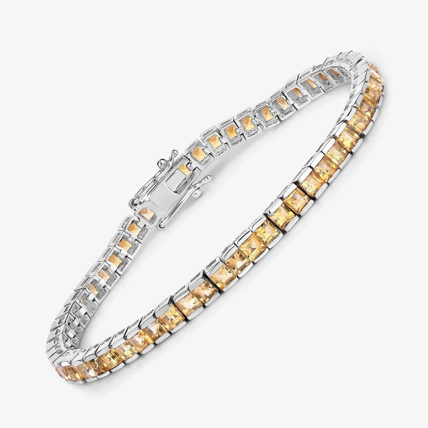 8.25 Ct Princess Yellow Citrine Channel Sterling Silver Inline Tennis Bracelet sold by Zulily product image thumbnail 3