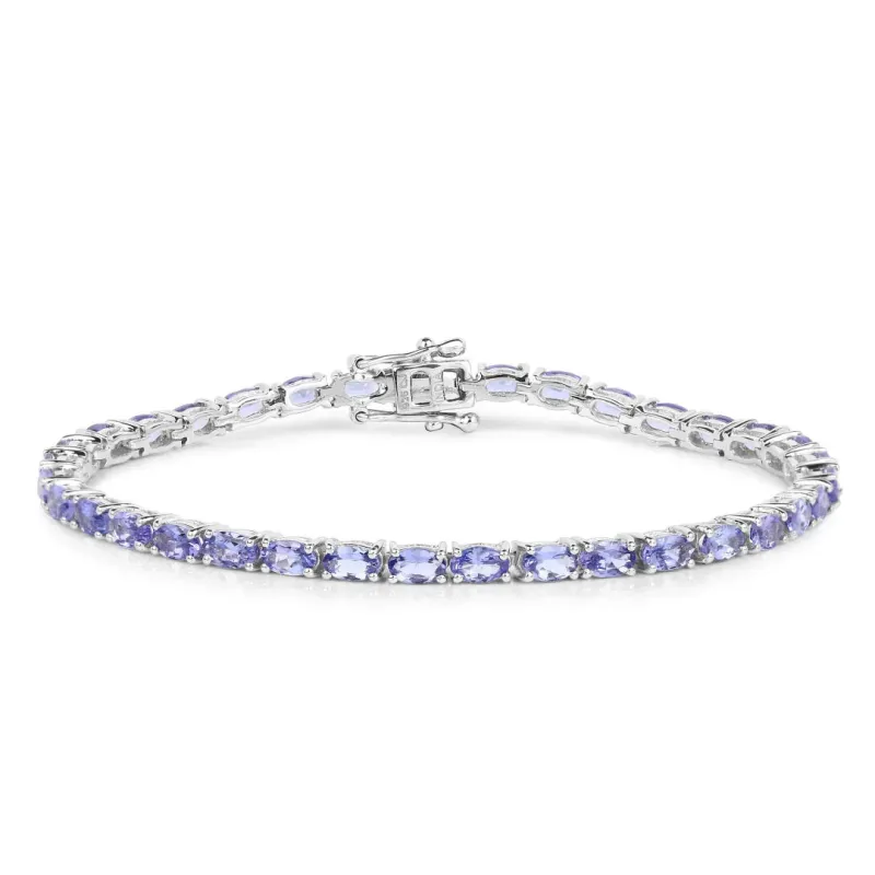 Natural Purple Tanzanite Silver Tennis Bracelet made by Zulily