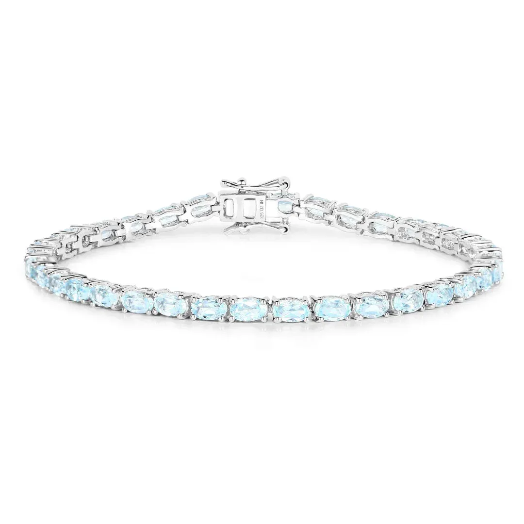 Genuine Blue Topaz Tennis Silver Bracelet sold by Zulily