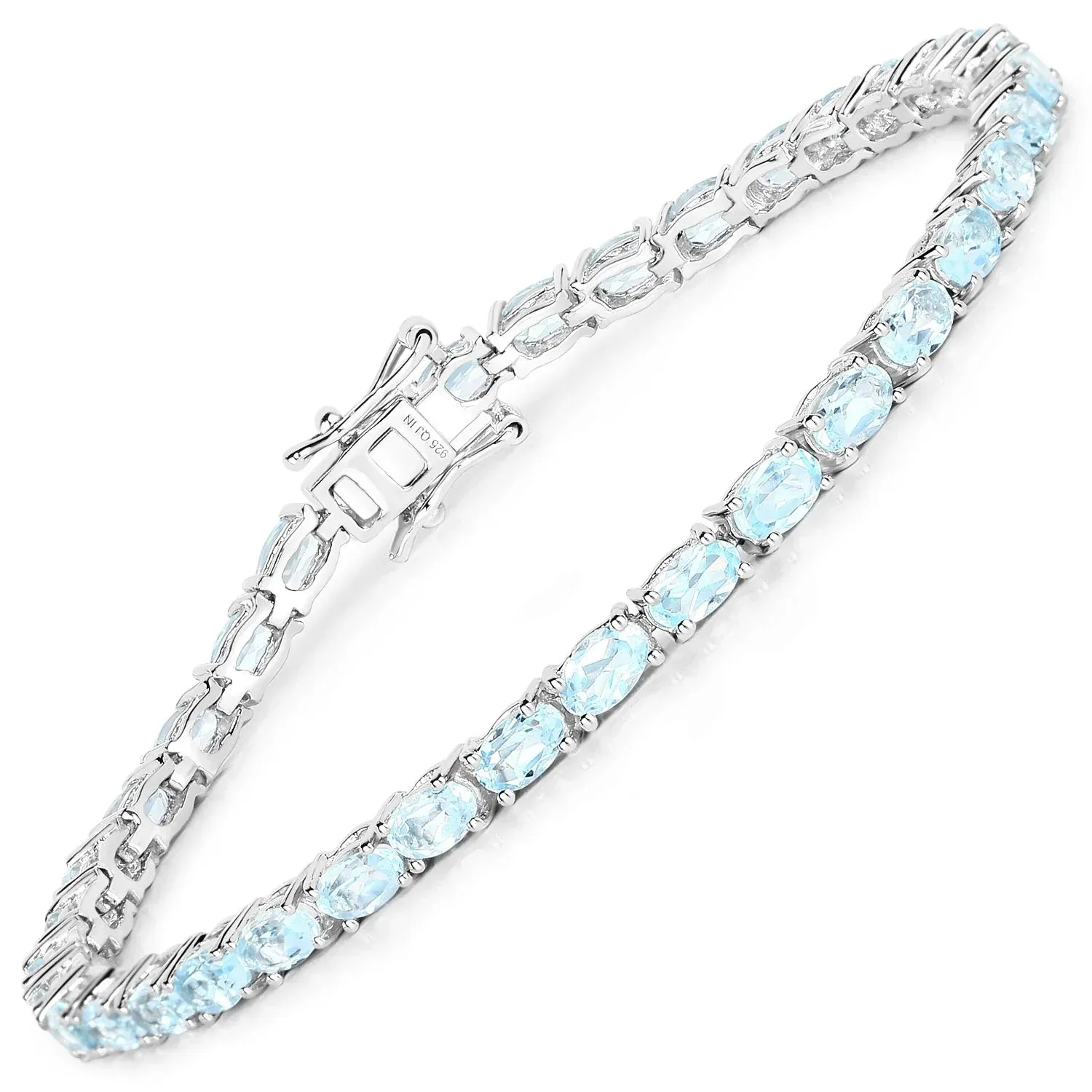 Genuine Blue Topaz Tennis Silver Bracelet sold by Zulily product image thumbnail 2