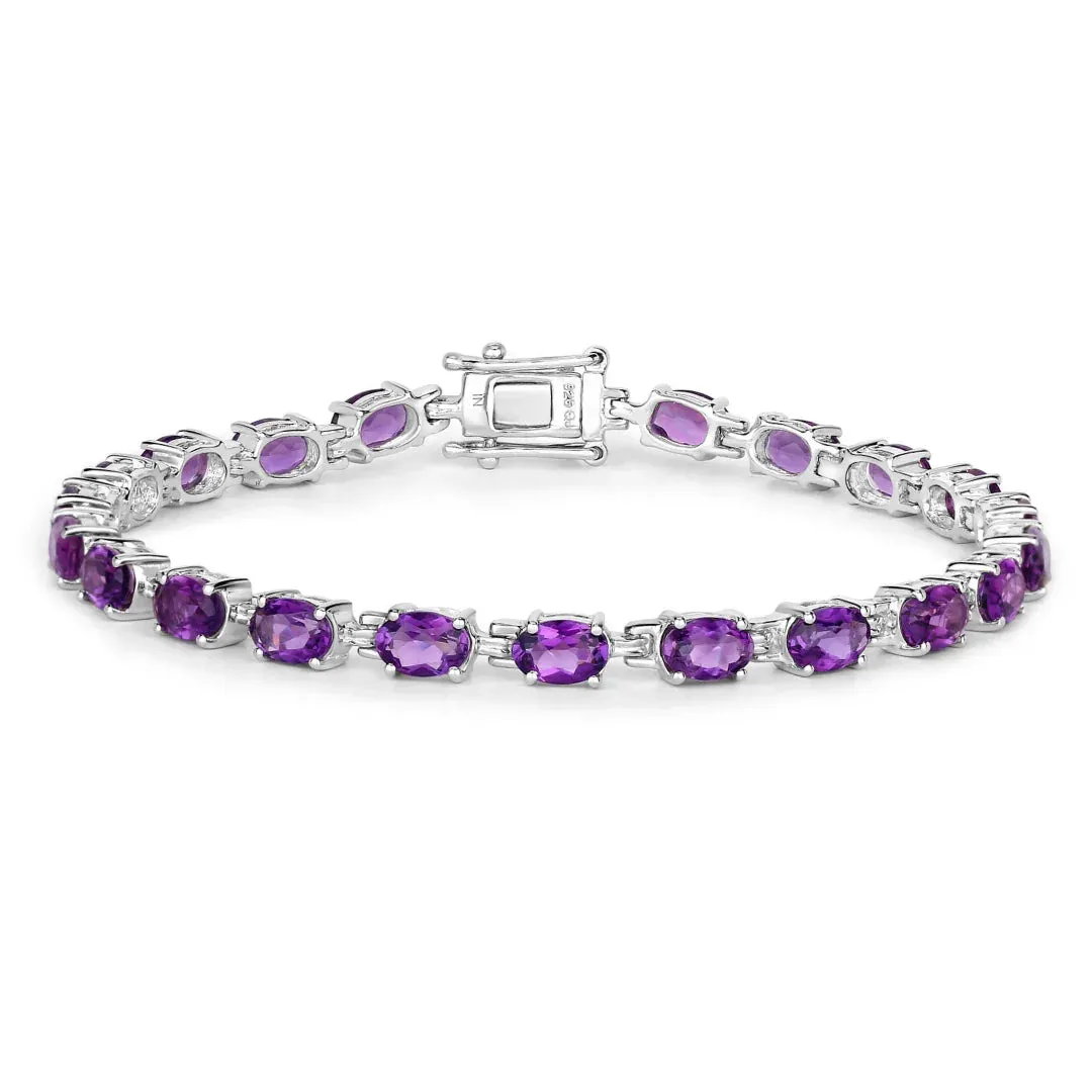 Natural Purple Amethyst Silver Tennis Bracelet Womens sold by Zulily