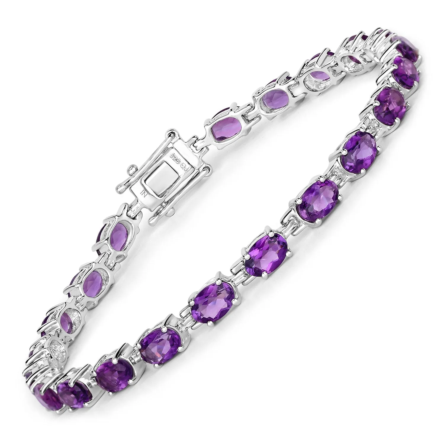 Natural Purple Amethyst Silver Tennis Bracelet Womens sold by Zulily product image thumbnail 2