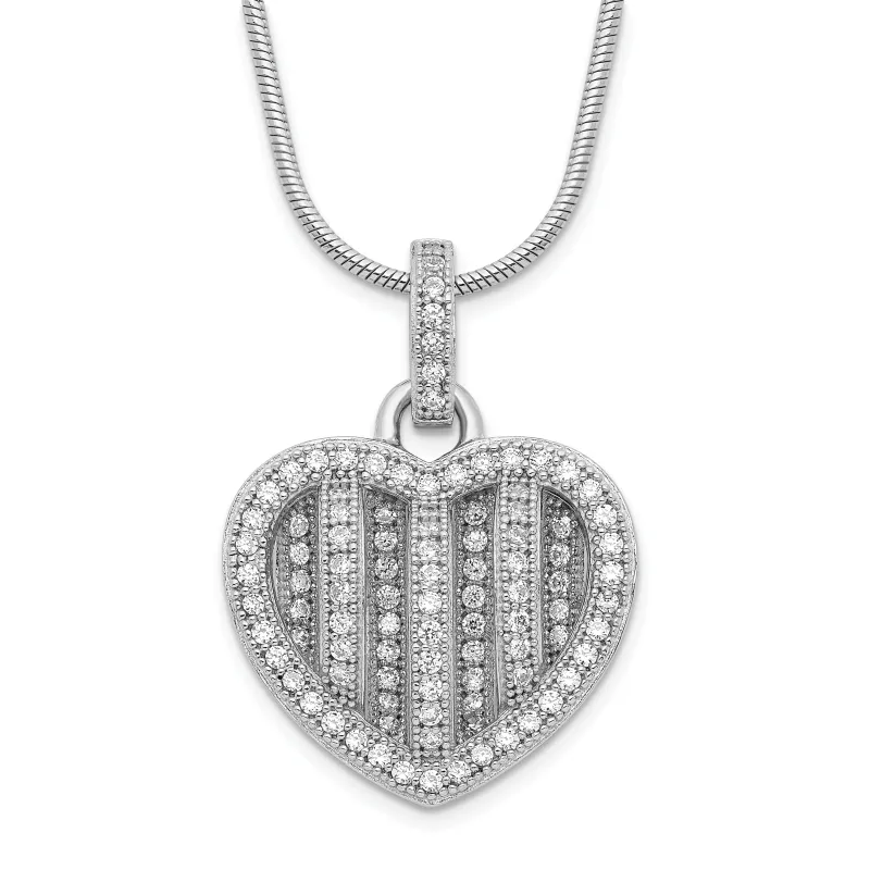 Cubic Zirconia Heart Necklace Silver made by Zulily