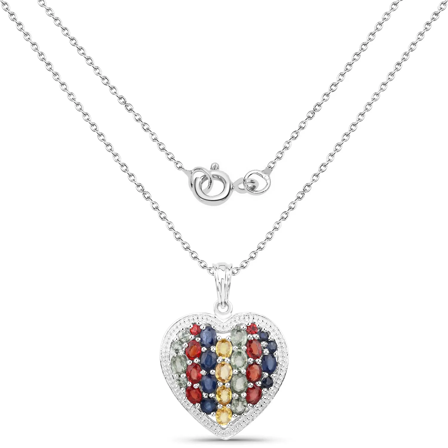 Genuine Multi Stones Heart Pendant Necklace sold by Zulily product image thumbnail 2