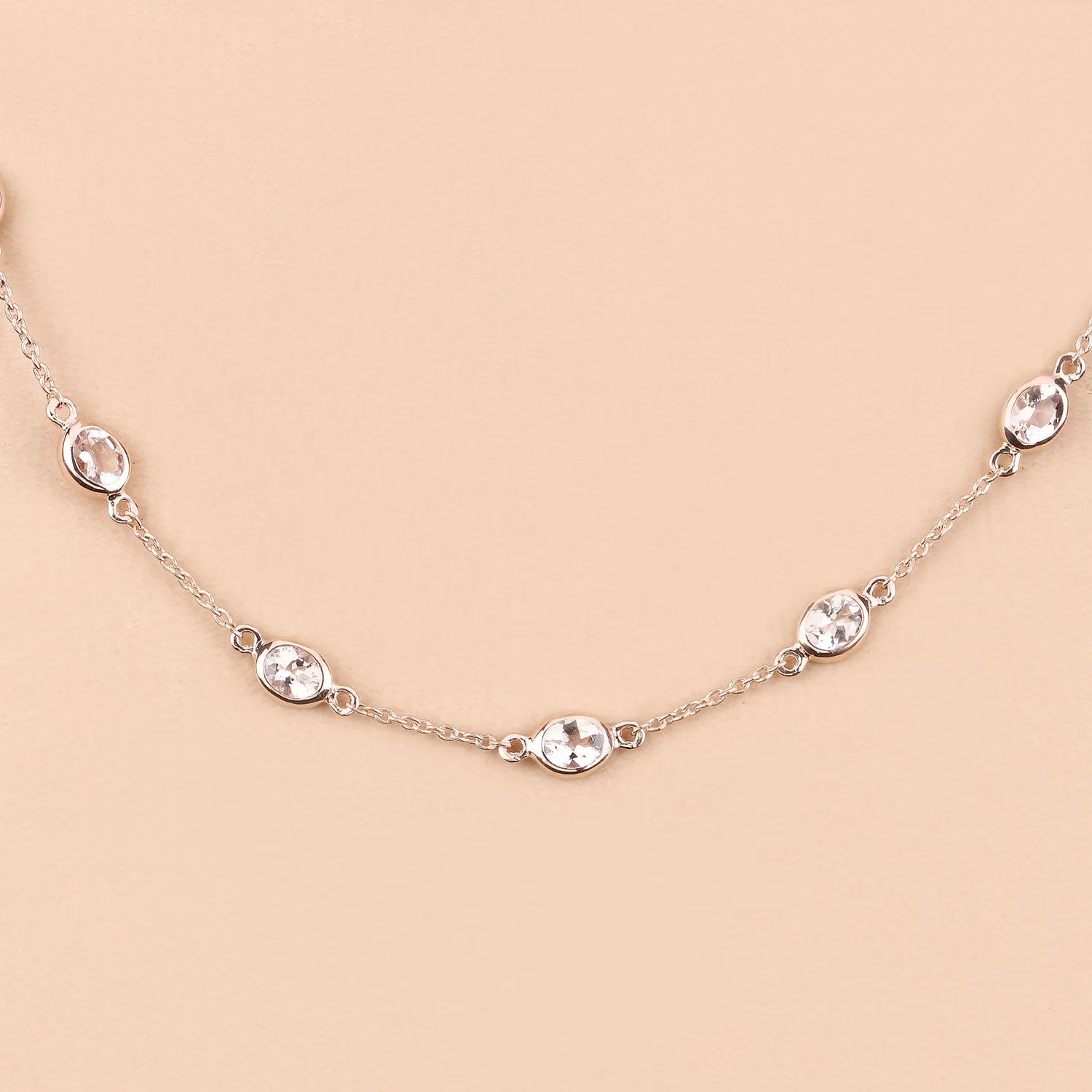 Genuine Morganite By The Yard Necklace sold by Zulily product image thumbnail 4