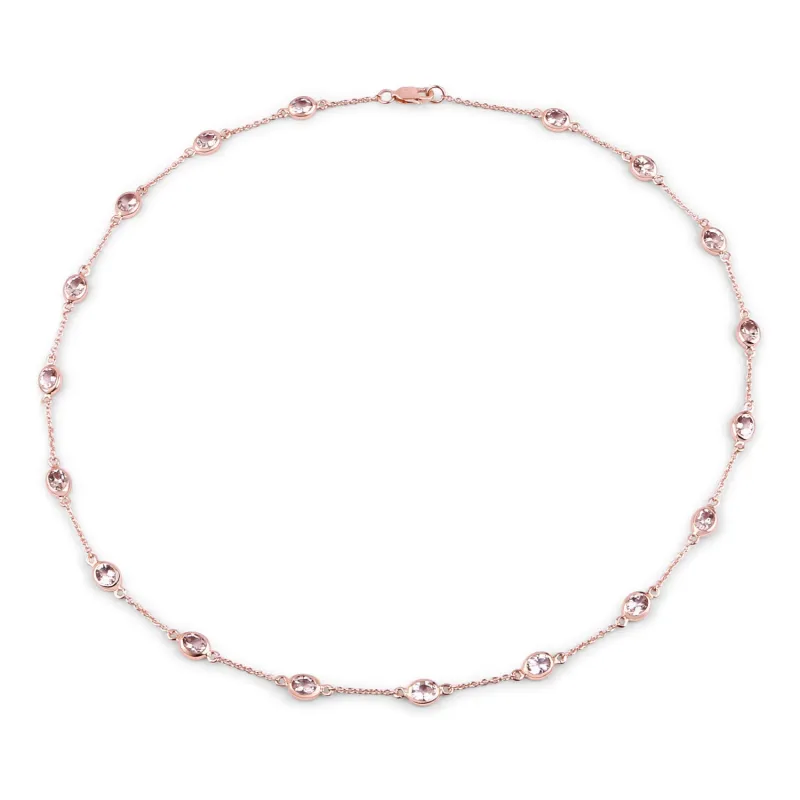Genuine Morganite By The Yard Necklace made by Zulily