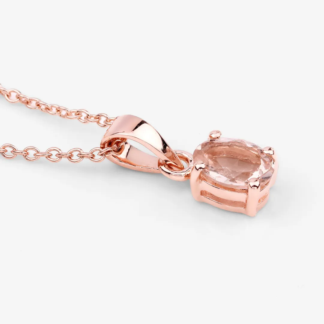 Genuine Morganite Solitaire Necklace sold by Zulily product image thumbnail 4