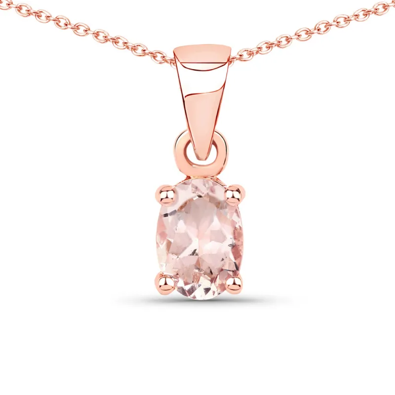 Genuine Morganite Solitaire Necklace made by Zulily
