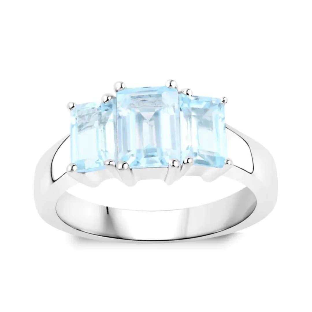 Genuine Blue Topaz Three Stone Ring sold by Zulily