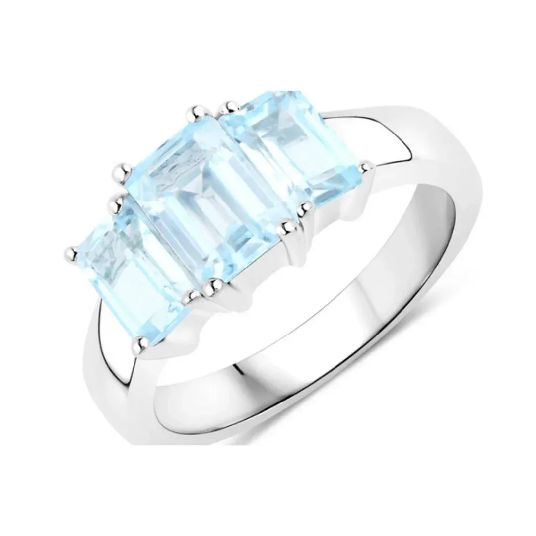 Genuine Blue Topaz Three Stone Ring sold by Zulily product image thumbnail 2