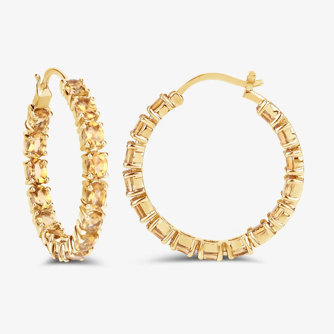 14k Gold Plated Citrine Hoop Earrings sold by Zulily product image thumbnail 5