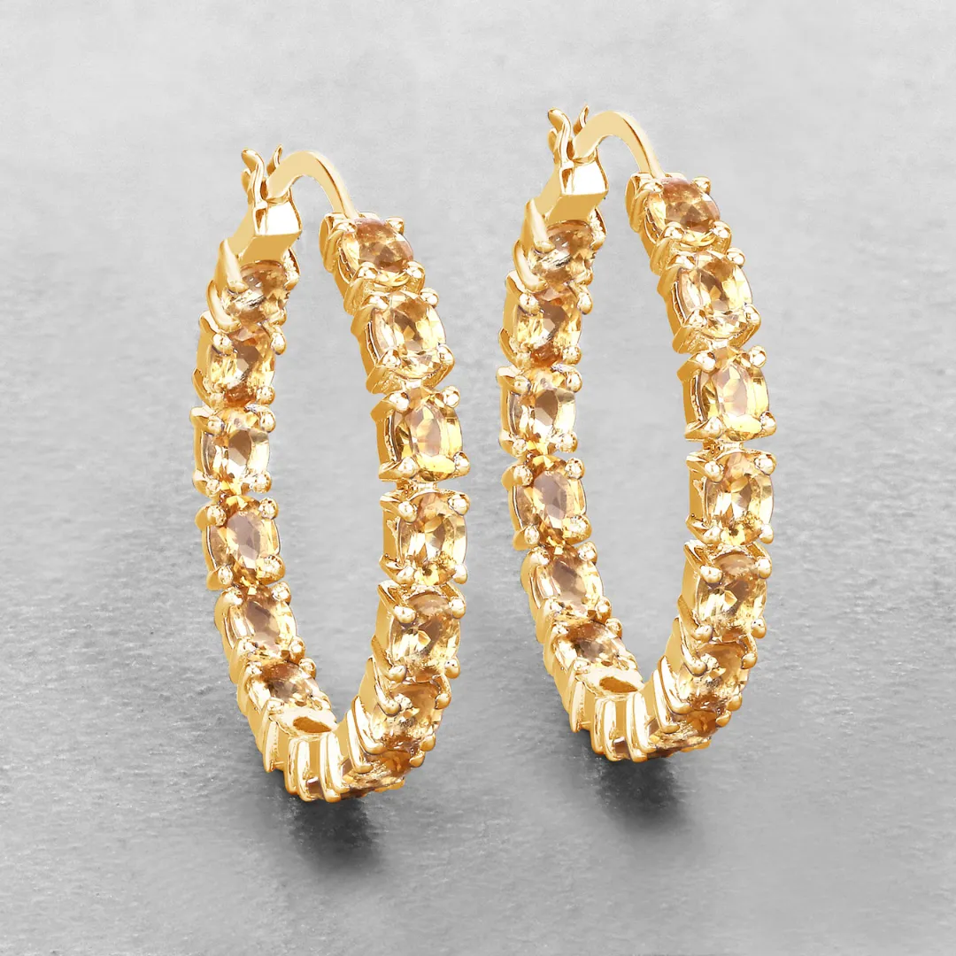 14k Gold Plated Citrine Hoop Earrings sold by Zulily product image thumbnail 2