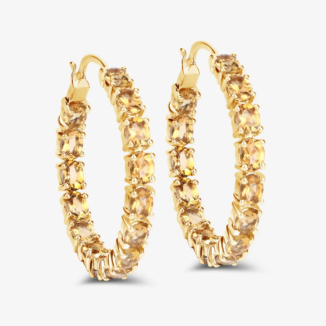 14k Gold Plated Citrine Hoop Earrings sold by Zulily product image thumbnail 3