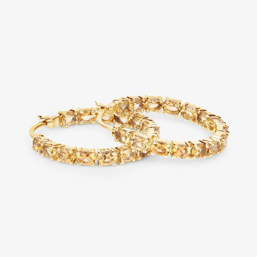 14k Gold Plated Citrine Hoop Earrings sold by Zulily product image thumbnail 4