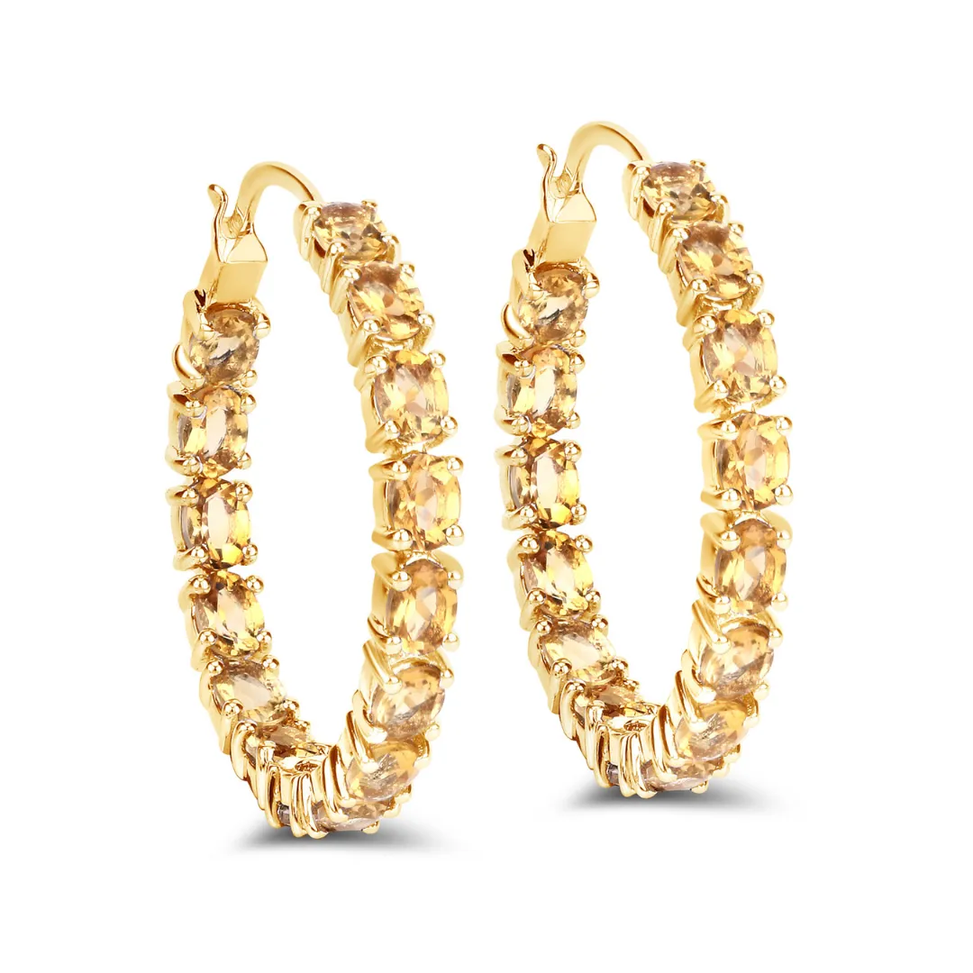 14k Gold Plated Citrine Hoop Earrings sold by Zulily