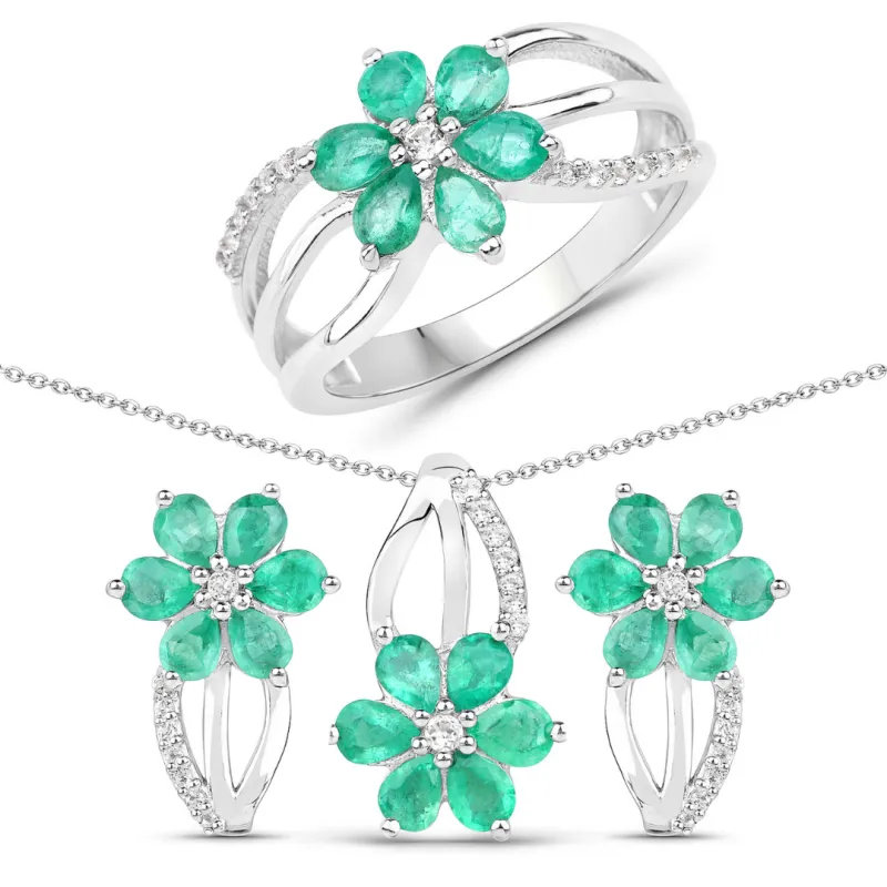 Genuine Emerald Jewelry Set made by Zulily