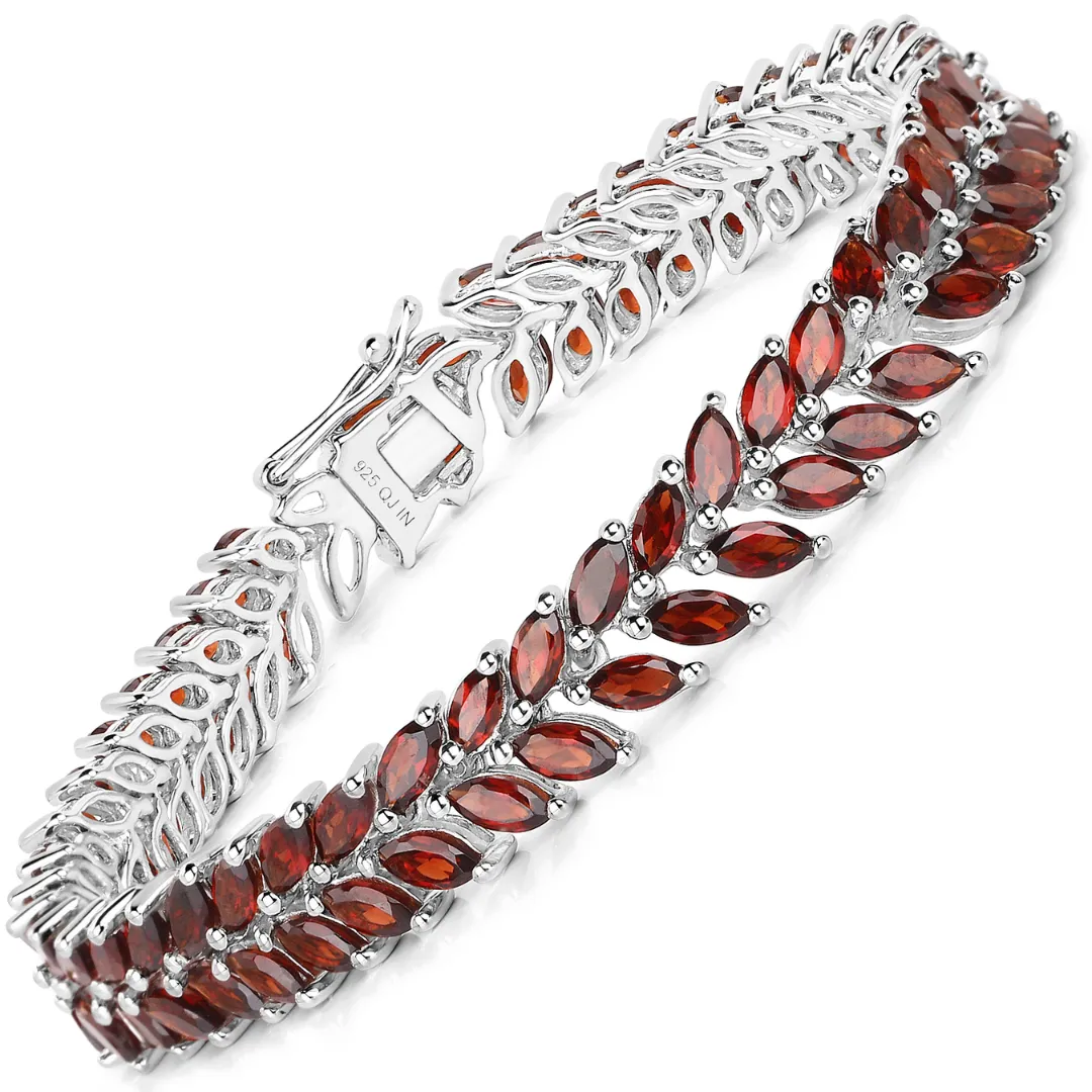 Rhodium Over Silver Garnet Tennis Bracelet sold by Zulily product image thumbnail 2