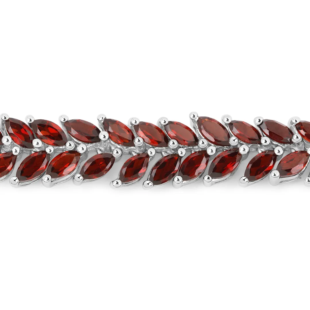 Rhodium Over Silver Garnet Tennis Bracelet sold by Zulily product image thumbnail 3