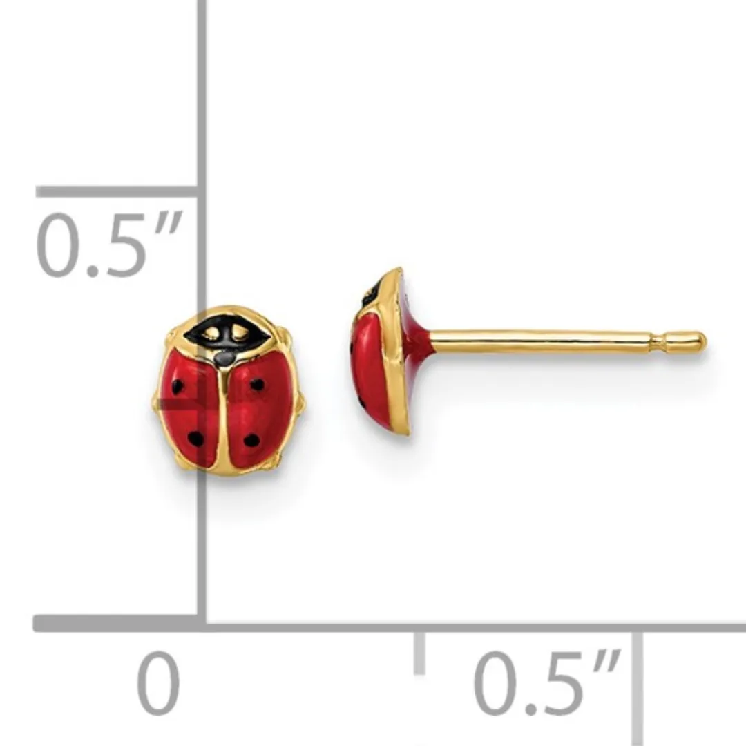 Enameled 14k Gold Ladybug Earrings sold by Zulily product image thumbnail 4