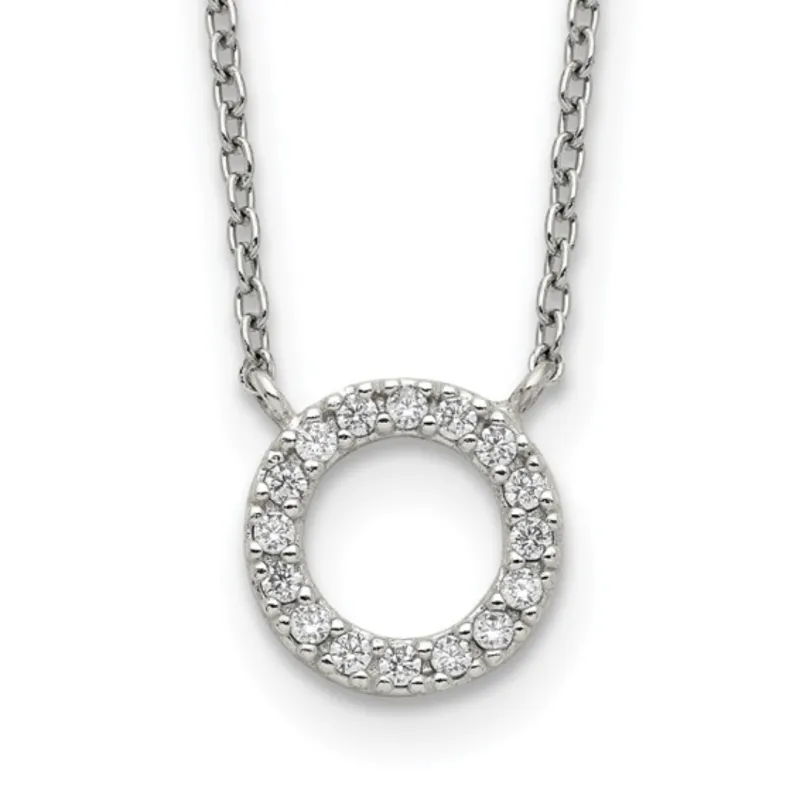 Sterling Silver CZ Circle Necklace made by Zulily