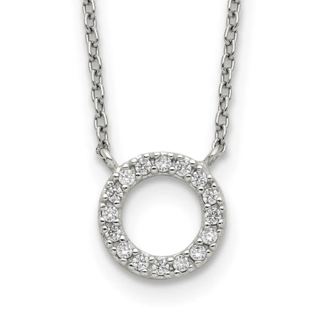 Sterling Silver CZ Circle Necklace sold by Zulily