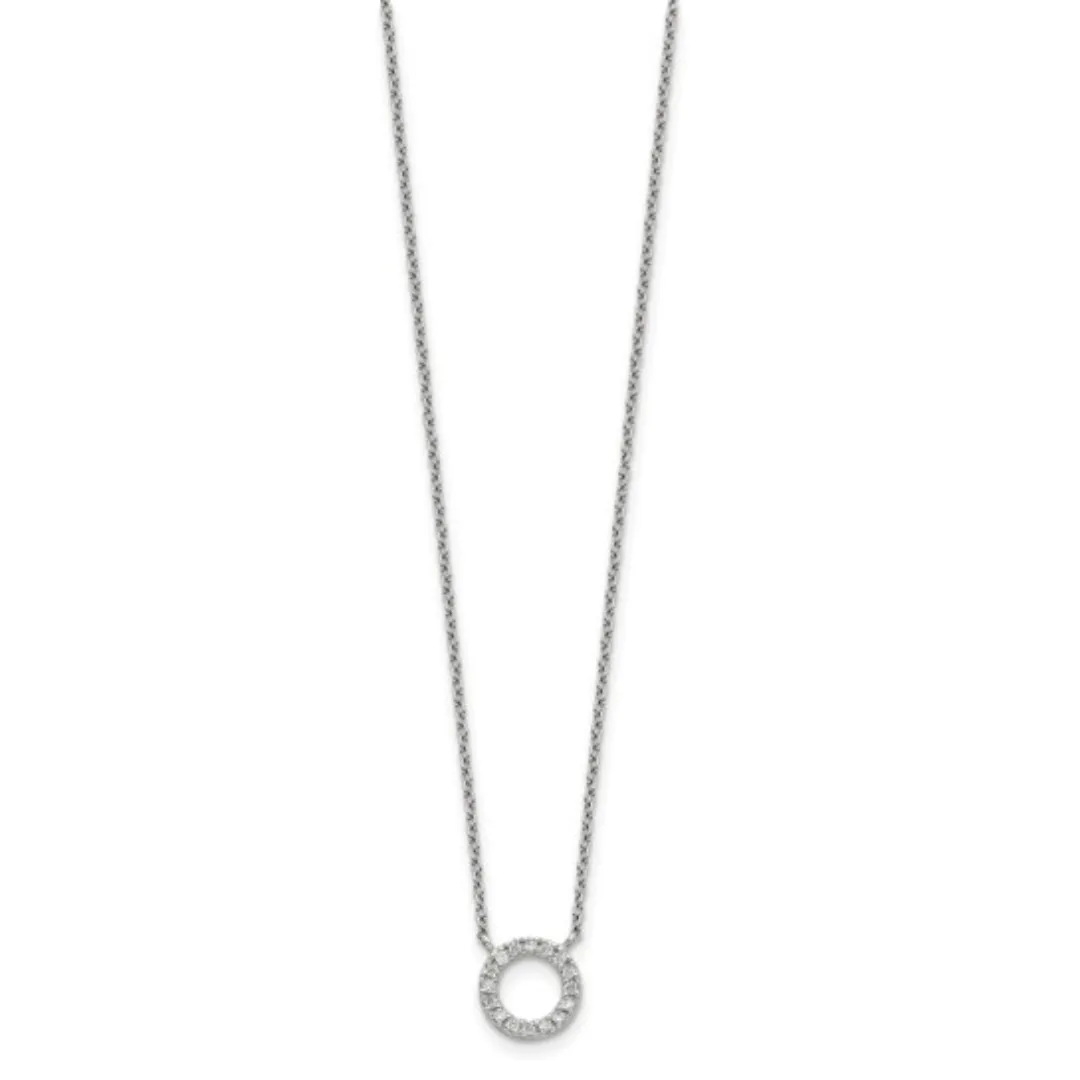 Sterling Silver CZ Circle Necklace sold by Zulily product image thumbnail 2