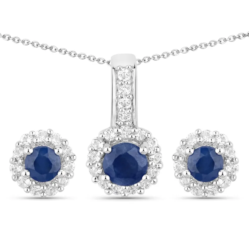 Silver Blue Sapphire Jewelry Set made by Zulily