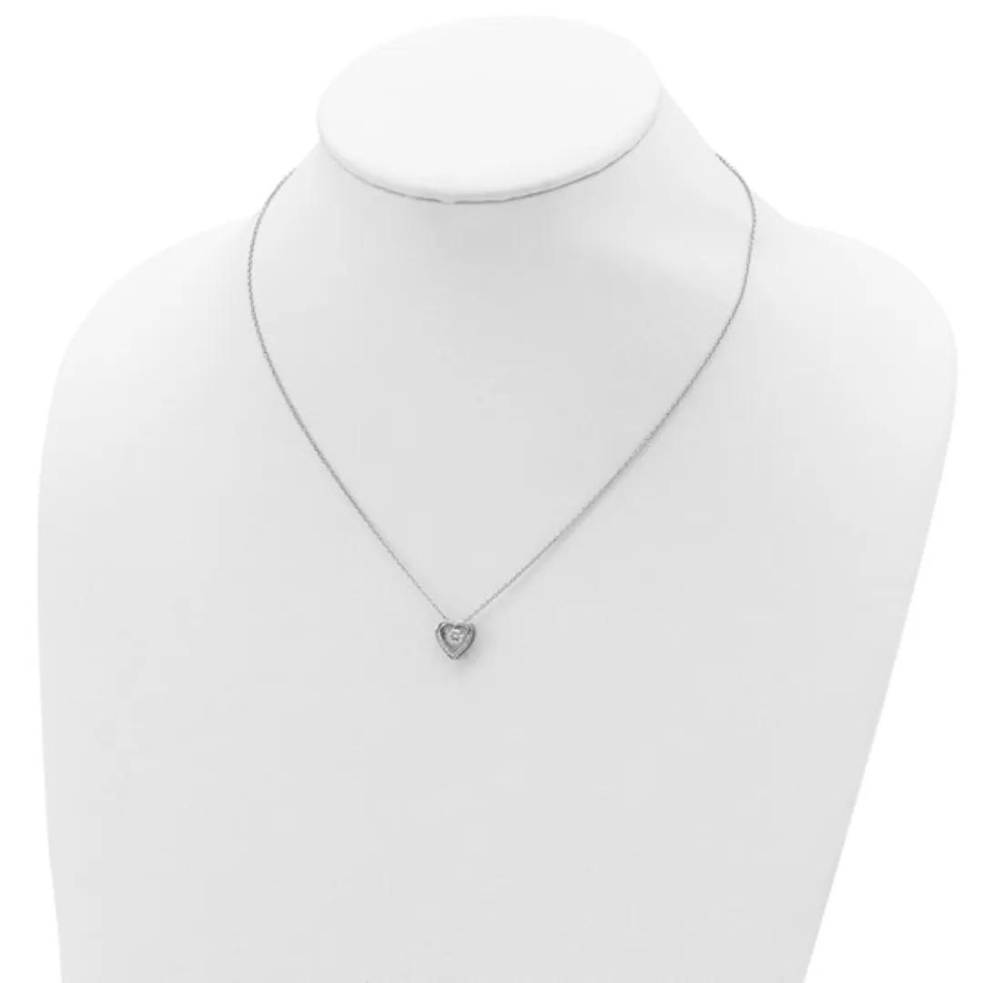 Cz Silver Heart Necklace sold by Zulily product image thumbnail 2