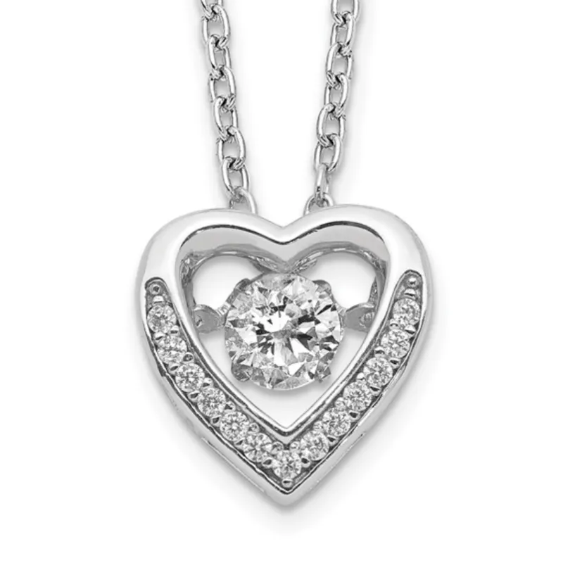 Cz Silver Heart Necklace made by Zulily