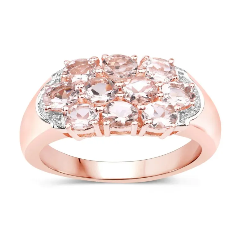 Morganite Cluster Rose Gold Ring made by Zulily