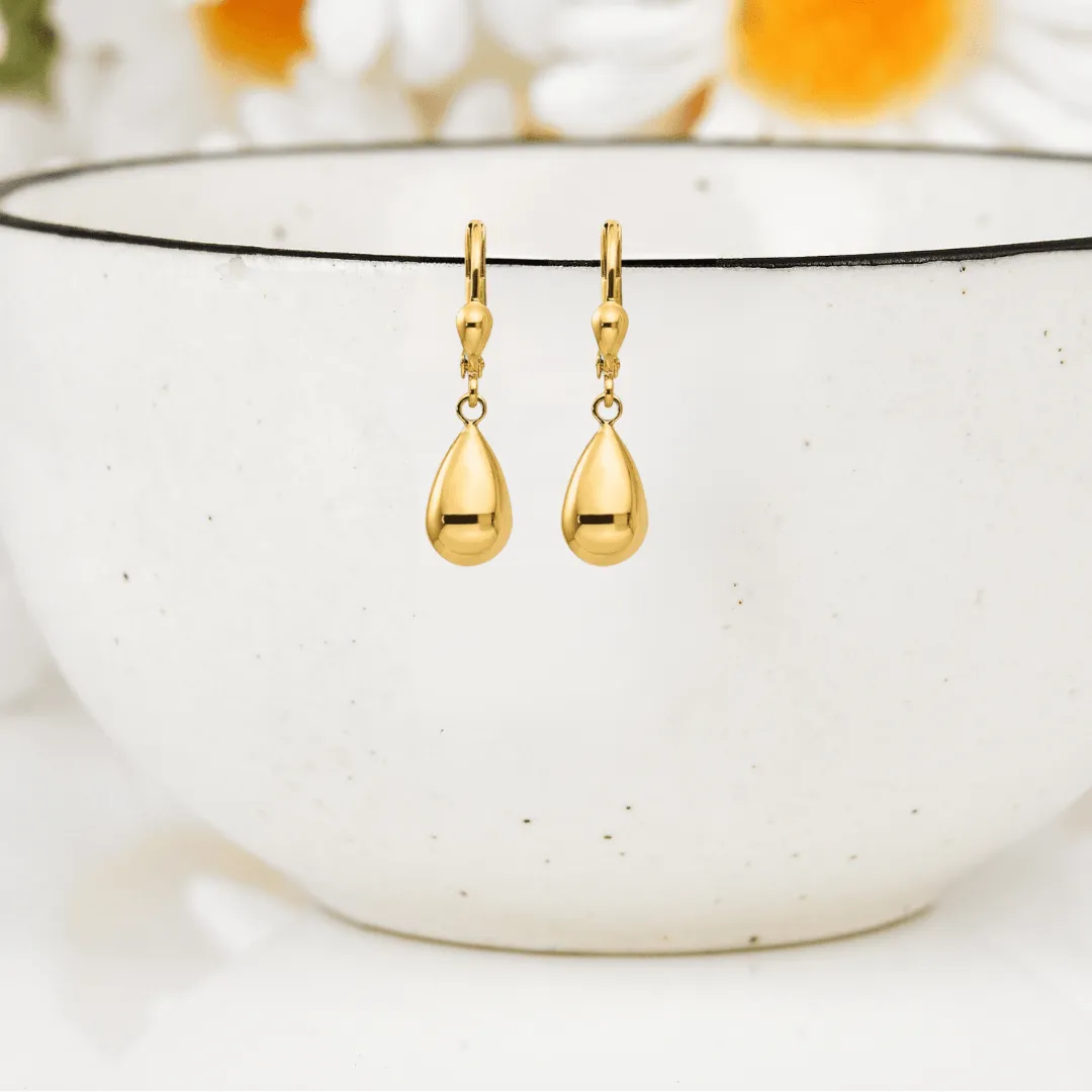 10K Gold Teardrop Dangle Earrings sold by Zulily product image thumbnail 4