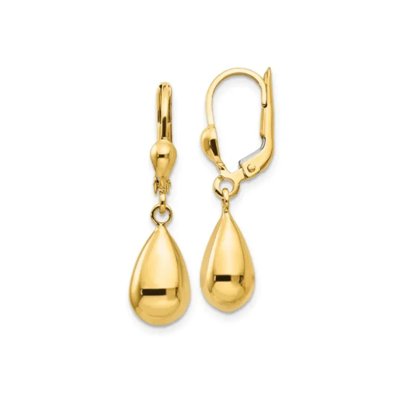 10K Gold Teardrop Dangle Earrings made by Zulily