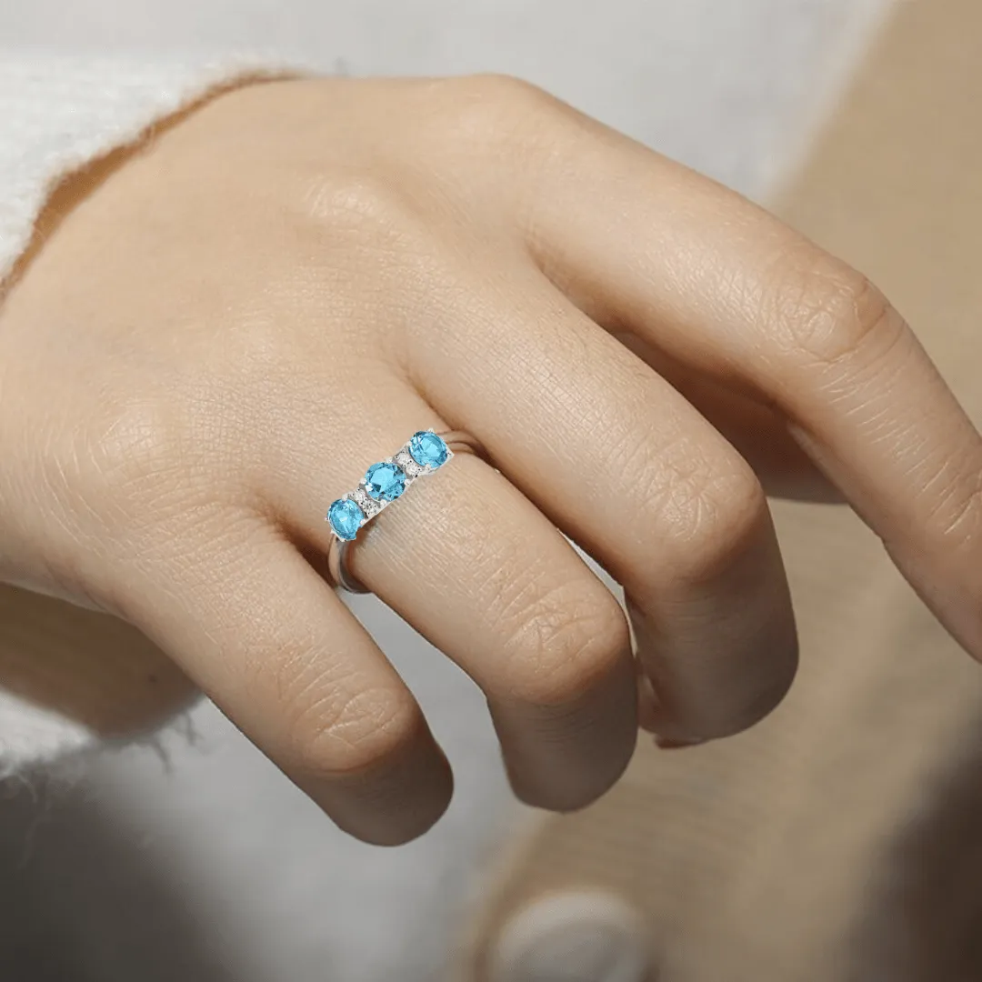Three Stone Blue Topaz Ring sold by Zulily product image thumbnail 3
