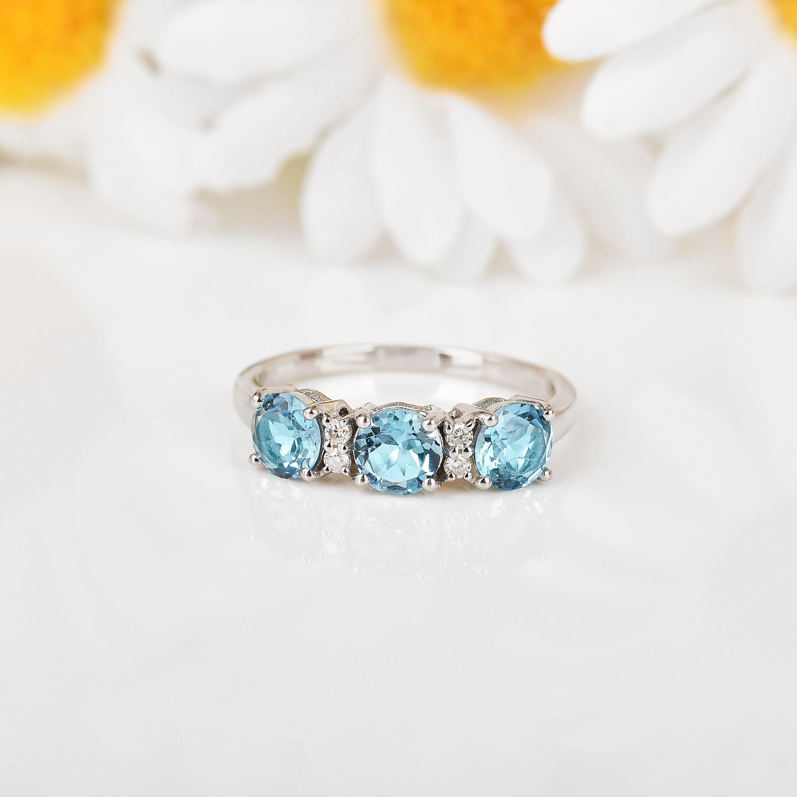 Three Stone Blue Topaz Ring sold by Zulily product image thumbnail 4