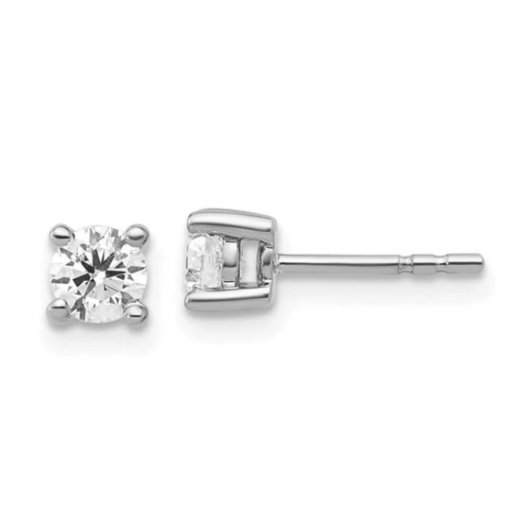 14k White Gold Lab Diamond Round Solitaire Stud Earrings sold by Zulily product image thumbnail 2