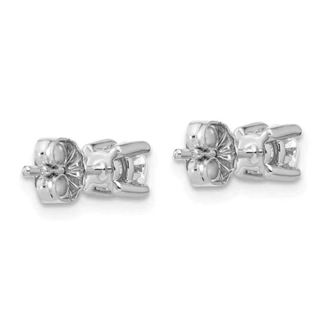 14k White Gold Lab Diamond Round Solitaire Stud Earrings sold by Zulily product image thumbnail 3