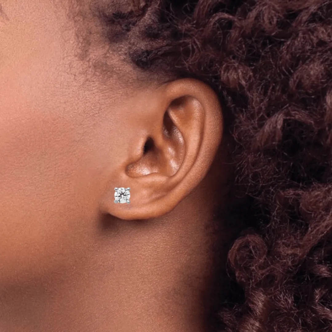 14k White Gold Lab Diamond Round Solitaire Stud Earrings sold by Zulily product image thumbnail 4