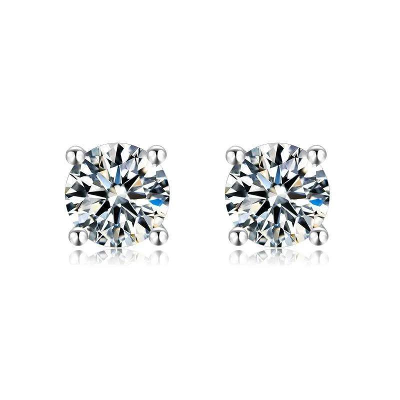 White Moissanite Stud Earrings made by Zulily