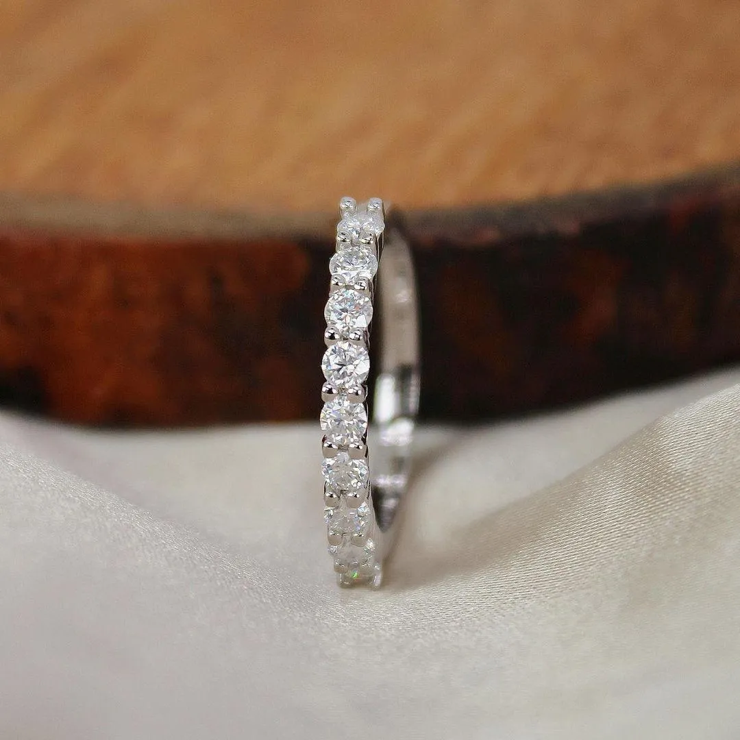 Half Eternity Band Moissanite Ring sold by Zulily product image thumbnail 3