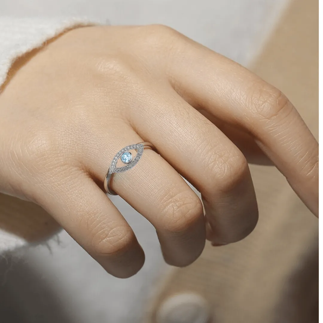 Blue Topaz Evil Eye Ring sold by Zulily product image thumbnail 4