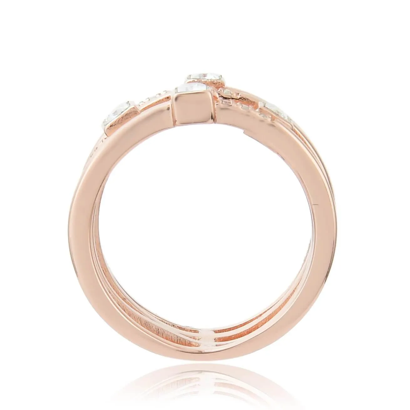 White Topaz Sapphire Four Band Fashion Ring sold by Zulily product image thumbnail 4
