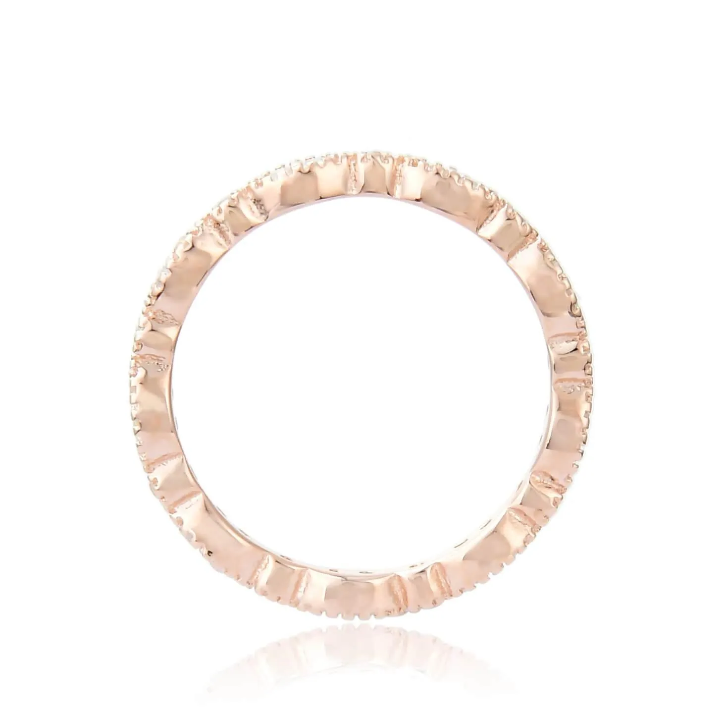 0.27 Ct Round White Sapphire Prong Silver Eternity Ring sold by Zulily product image thumbnail 4