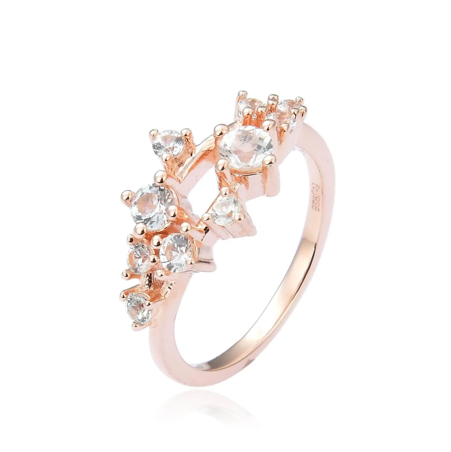 0.67 Ct Round White Sapphire Prong Silver Cluster Ring sold by Zulily product image thumbnail 2